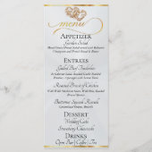 Witte Parel/Goud - Harten & Dank U Menu (Voorkant)