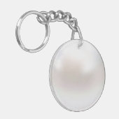 Witte Parel Sleutelhanger (Voorkant Links)