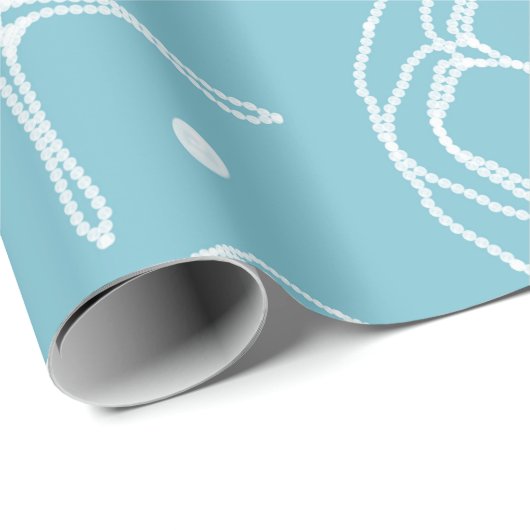 Witte Parel Zeester Bruiloft Bridal Shower Cadeaupapier (Rol Hoek)