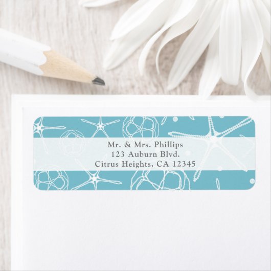 Witte Parel Zeester Bruiloft Bridal Shower Etiket (Insitu)