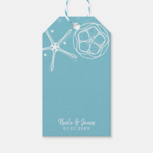 Witte Parel Zeester Bruiloft Bruidsfeest Cadeaulabel