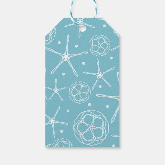 Witte Parel Zeester Bruiloft Bruidsfeest Cadeaulabel (Achterkant)