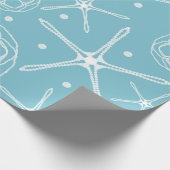 Witte Parel Zeester Bruiloft Bruidsfeest Cadeaupapier (Hoek)