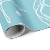 Witte Parel Zeester Bruiloft Bruidsfeest Cadeaupapier (Rol Hoek)