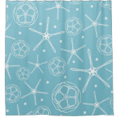 Witte Parel Zeester Elegant Klasse Strand Douchegordijn (Voorkant)