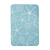 Witte Parel Zeester Elegante Klasse Strand Badmat (Voorkant Verticaal)