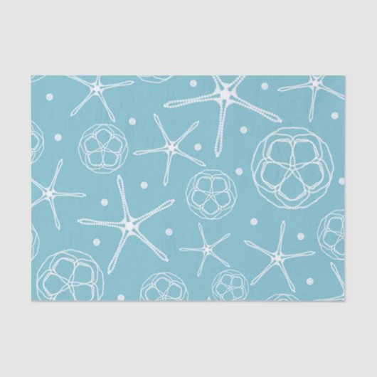 Witte Parel Zeester Elegante Trouw Bruids Bruiloft Tissuepapier (Voorkant)