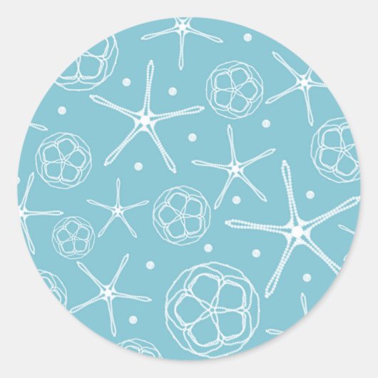 Witte Parel Zeester Trouw Bruids Bruiloft Feestje Ronde Sticker (Voorkant)