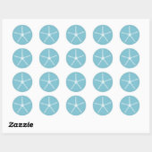 Witte Parel Zeester Trouw Bruids Bruiloft Feestje Ronde Sticker (Vel)