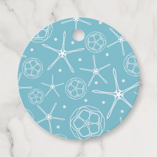 Witte Parel Zeester Trouw Bruidsfeest Elegant Bedankjes Labels (Voorkant)