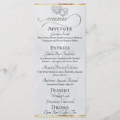 Witte Parel/Zilver - Harten & Dank U Menu (Voorkant)