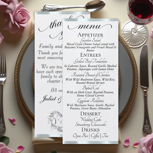 Witte Parel/Zilver - Monogram & Dank U Menu