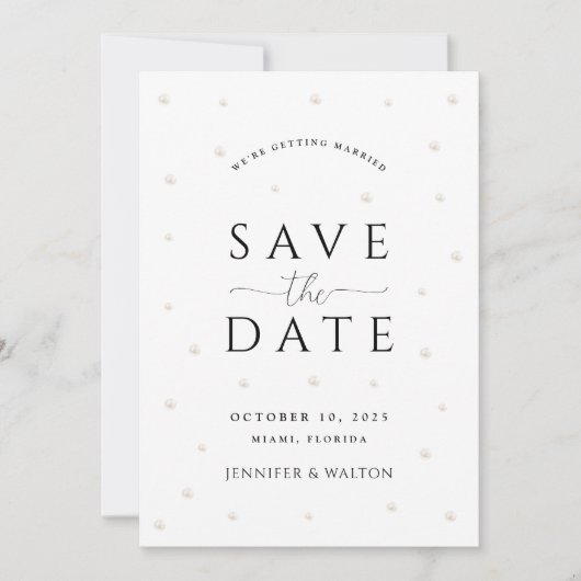 Witte parelbruis slaat de datum op kaart (Voorkant)