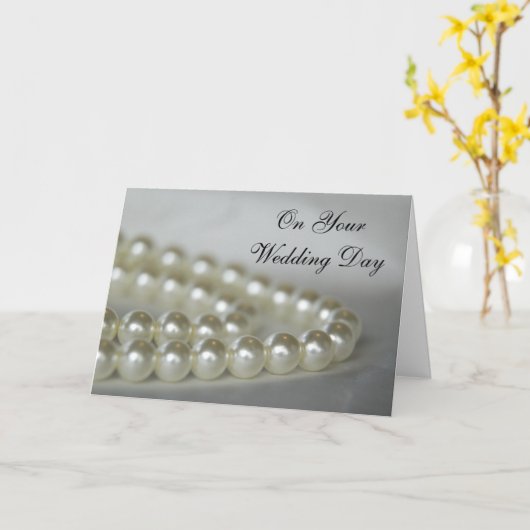 Witte pareldag kaart (Gele Bloem)