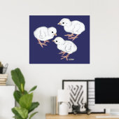 Witte Parelhoenkuikens Poster (Thuiskantoor)