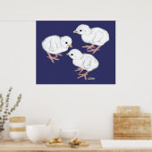 Witte Parelhoenkuikens Poster (Keuken)