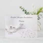 Witte parelring op witte Vrijgezellenfeest Kaart (Staand voorkant)