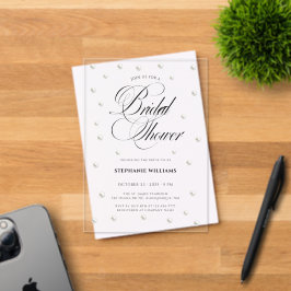 Witte Parels Bruidsfeest Acryl Uitnodigingen