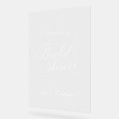 Witte Parels Bruidsfeest Ontvangst Acrylaat Bord (Hoek)