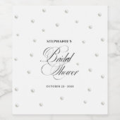 Witte Parels Bruidsfeest Wijn Etiket (Enkel label)