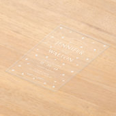 Witte Parels bruiloft acryl uitnodiging (Laagn)