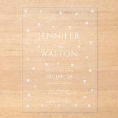 Witte Parels bruiloft acryl uitnodiging (Voorkant)