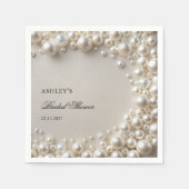 Witte parels Elegant Vrijgezellenfeest Servet (Voorkant)