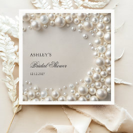 Witte parels Elegant Vrijgezellenfeest Servet