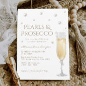 Witte parels en Prosecco Vrijgezellenfeest Kaart