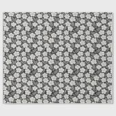 Witte parels in bloempatroon cadeaupapier (Vlak)