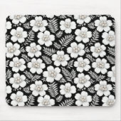 Witte parels in bloempatroon muismat (Voorkant)