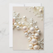 Witte parels met sneeuwvlokken Baby shower Kaart (Achterkant)