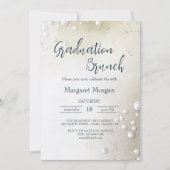 Witte Parels Minimalistische Bruids Brunch Kaart (Voorkant)