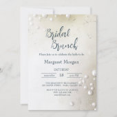 Witte Parels Minimalistische Bruids Brunch Kaart (Voorkant)