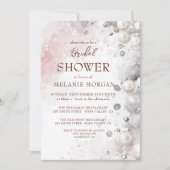 Witte Parels Modern Roze Vrijgezellenfeest Kaart (Voorkant)