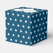 Witte parels op blauw bedankdoosjes (Achterkant)