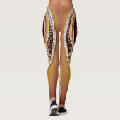 Witte parels op rode AI-kunst Leggings (Achterkant)