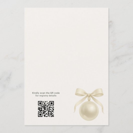 Witte Parels QR Code Bruidsfeest Kaart (Achterkant)