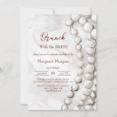 Witte Parels Rode Brunch met Bruid Kaart (Voorkant)