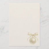 Witte Parels Strik Bruidsfeest Coquette Kaart (Achterkant)