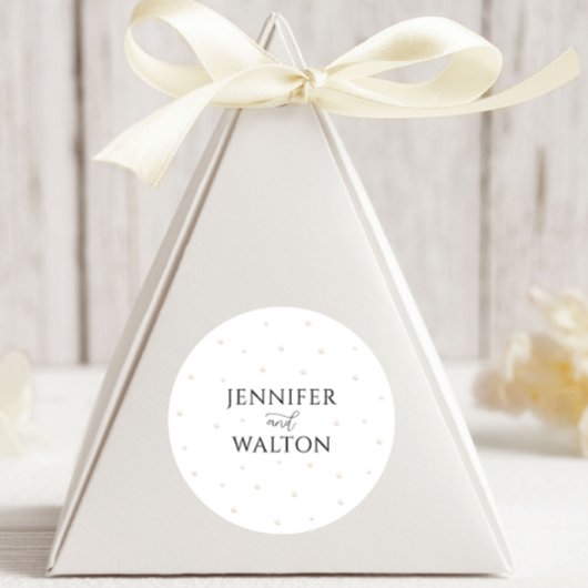 Witte Parels Trouwronde Sticker