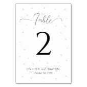 Witte Parels Trouwtafel Nummer Kaart (Voorkant)