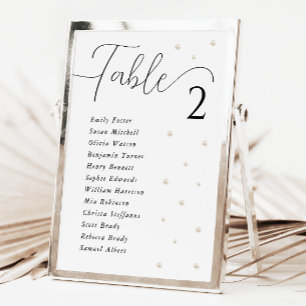 Witte Parels Wedding Zitting Grafiek Kaart 7x5