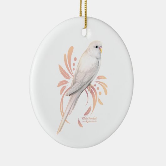 Witte parkiet keramisch ornament (Rechts)