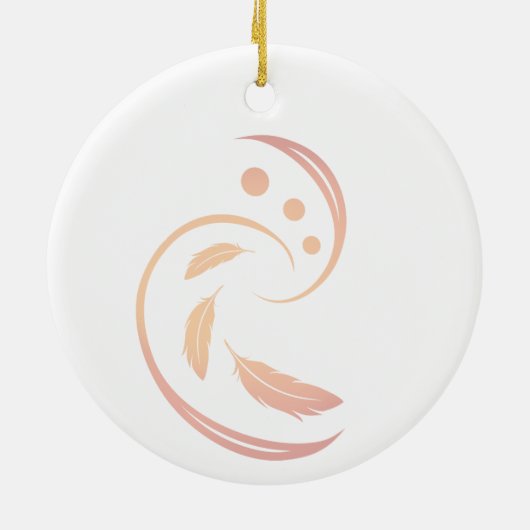 Witte parkiet keramisch ornament (Achterkant)