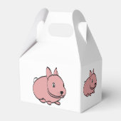 Witte partij gunst doos met roze konijn ontwerp bedankdoosjes (Achterkant)