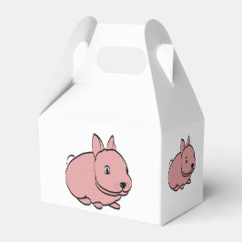 Witte partij gunst doos met roze konijn ontwerp bedankdoosjes