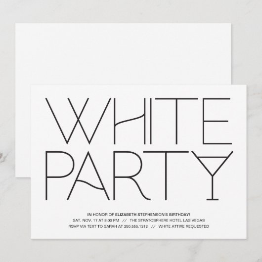 Witte Partij Kaart (Voorkant / Achterkant)