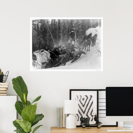 Witte pas Alaska Sled Train 1903 Poster (Thuiskantoor)