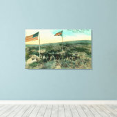 Witte pas met Russische en Amerikaanse vlaggen Canvas Afdruk (Insitu (Houten vloer))